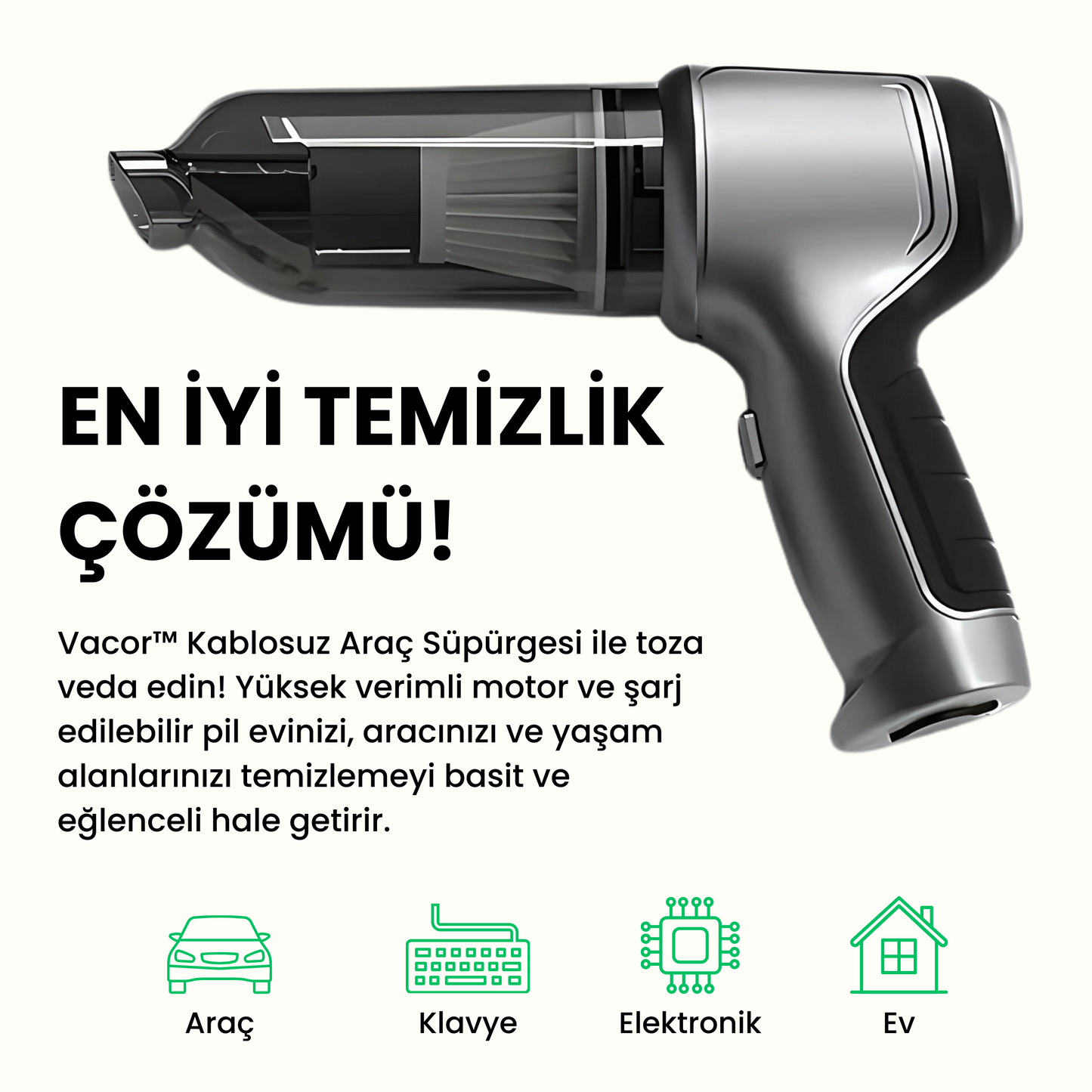 Vacor™ Kablosuz Araç Süpürgesi